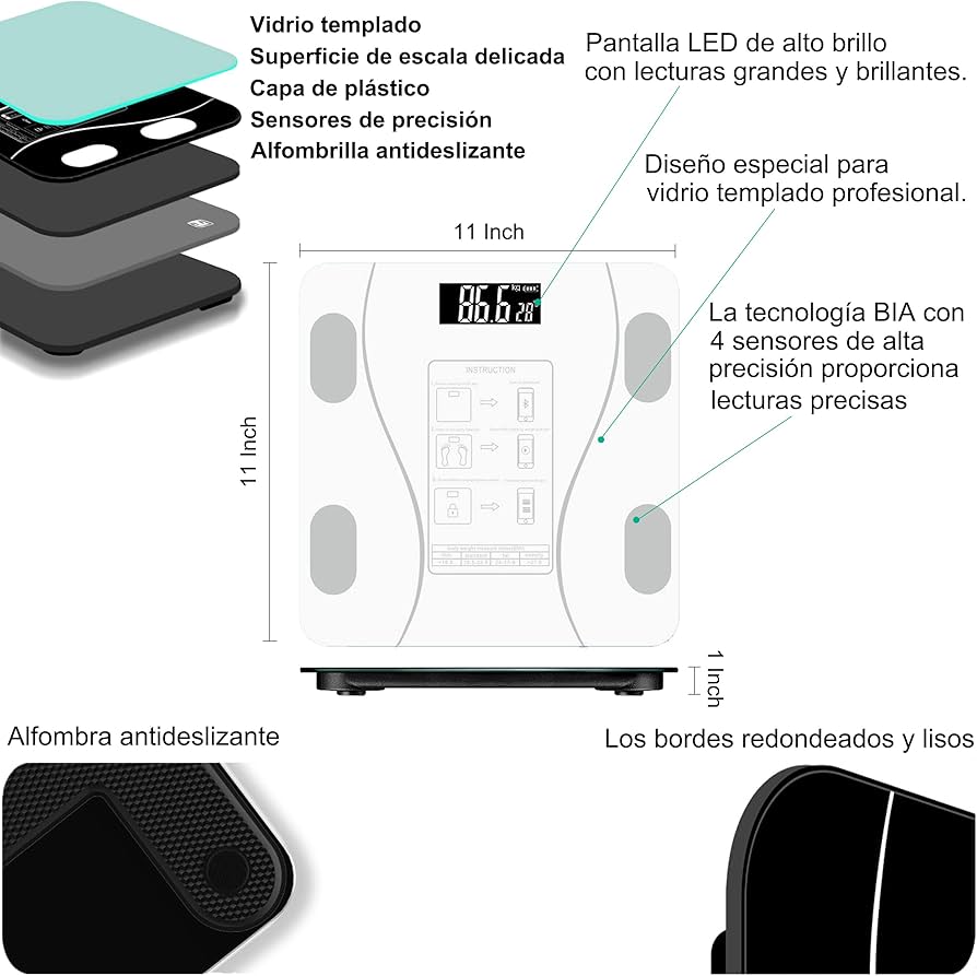 BÁSCULA INTELIGENTE DE BIOIMPEDANCIA ¡DISFRUTA DE LA TECNOLOGÍA!