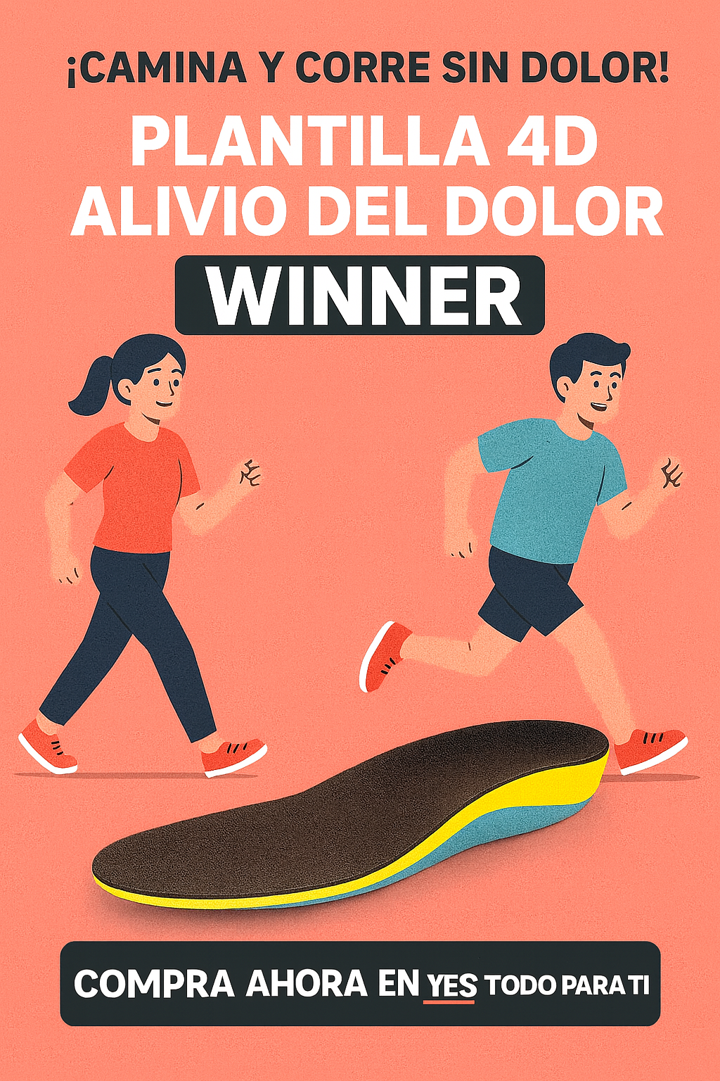 🚶♀️🚶♂️🏃♀️🏃♂️ PLANTILLA 4D ALIVIO DEL DOLOR WINNER – CAMINA SIN DOLOR, VIVE SIN LIMITES 🔥