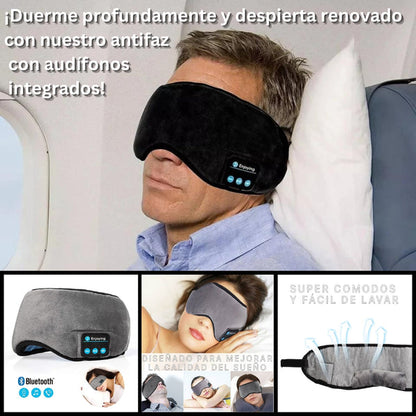 ANTIFAZ CON AUDÍFONOS PARA DORMIR CON TECNOLOGÍA BLUETOOTH DE ÚLTIMA GENERACIÓN