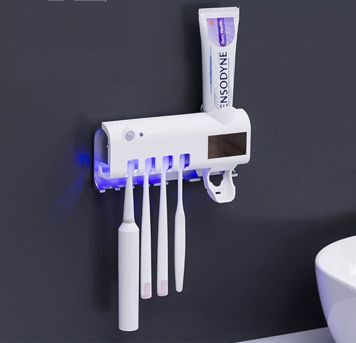 ESTERILIZADOR DE CEPILLOS DE  DIENTES CON SOPORTE PARA PASTA DE DIENTES