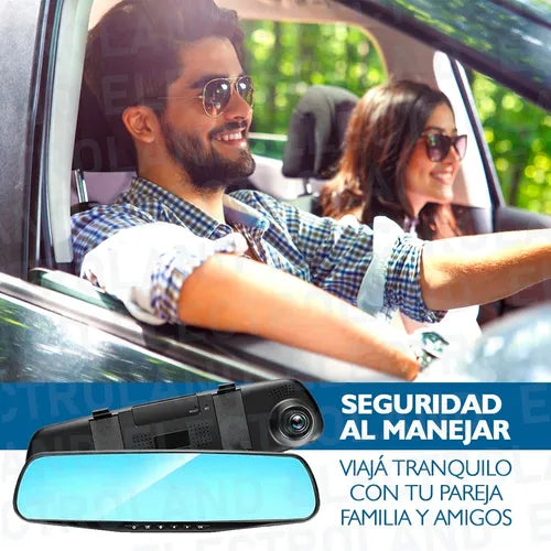 RETROVISOR CON CÁMARA DELANTERA Y TRASERA ¡NO MÁS CHOQUES! ¡NO MÁS ROBOS IMPREVISTOS!