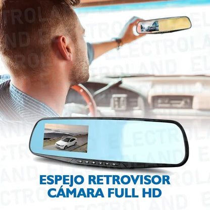 RETROVISOR CON CÁMARA DELANTERA Y TRASERA ¡NO MÁS CHOQUES! ¡NO MÁS ROBOS IMPREVISTOS!