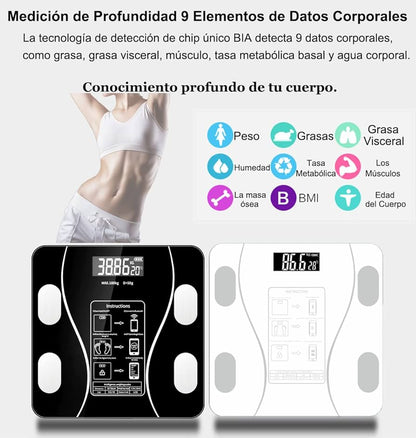 BÁSCULA INTELIGENTE DE BIOIMPEDANCIA ¡DISFRUTA DE LA TECNOLOGÍA!