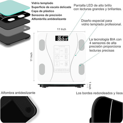 BÁSCULA INTELIGENTE DE BIOIMPEDANCIA ¡DISFRUTA DE LA TECNOLOGÍA!