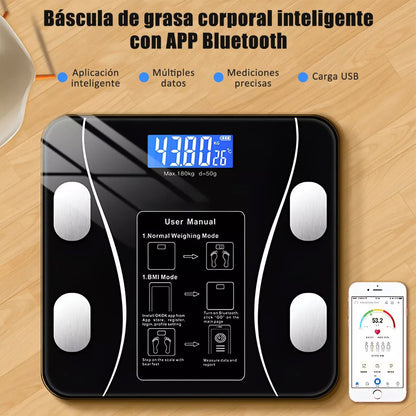 BÁSCULA INTELIGENTE DE BIOIMPEDANCIA ¡DISFRUTA DE LA TECNOLOGÍA!