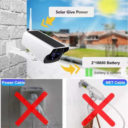CAMARA IP SOLAR 🌞   DE EXTERIOR WIFI-IMPERMEABLE-SEGURIDAD INTELIGENTE SIN CABLES NI COMPLICACIONES 🔐