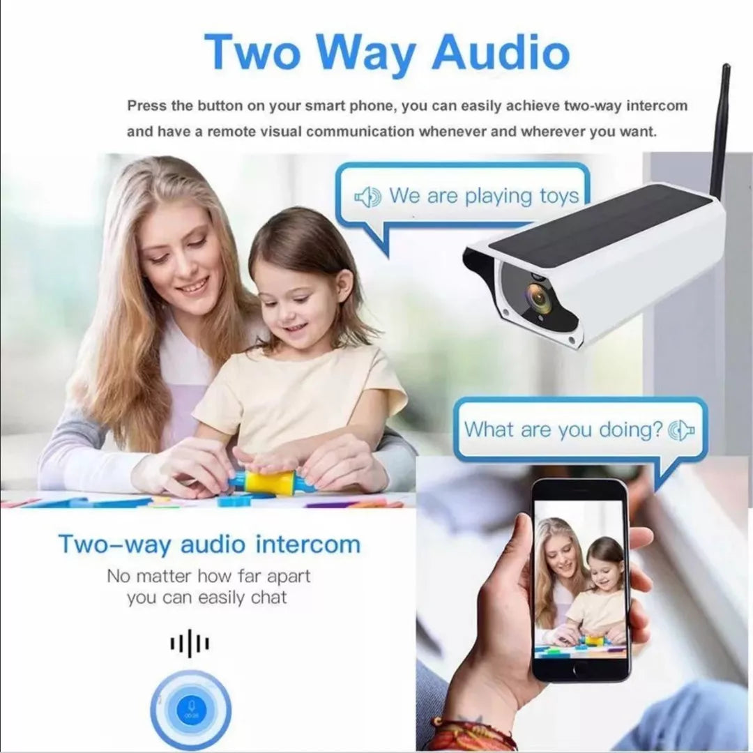CAMARA IP SOLAR 🌞   DE EXTERIOR WIFI-IMPERMEABLE-SEGURIDAD INTELIGENTE SIN CABLES NI COMPLICACIONES 🔐